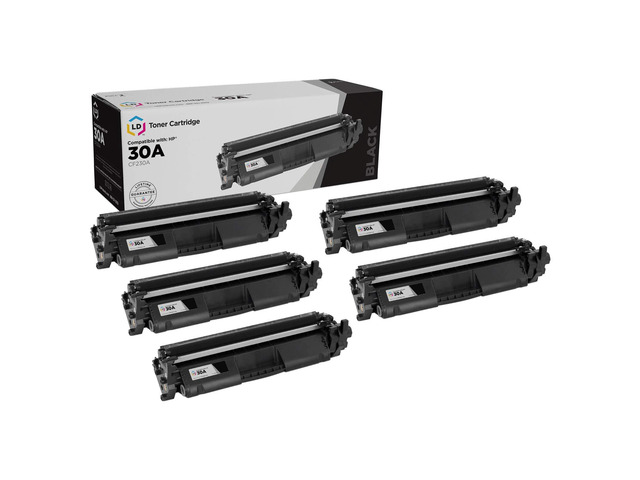 LD Products Compatible Replacements for HP 30A CF230A 30X CF230X Toner Cartridge (Black, 5-Pack) for use in HP Laserjet Pro: M203d, M203dn, M203dw,...