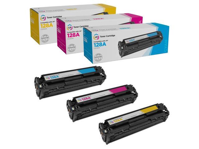 LD Replacement Replacements for HP 128A Toner Cartridges: Cyan Magenta Yellow