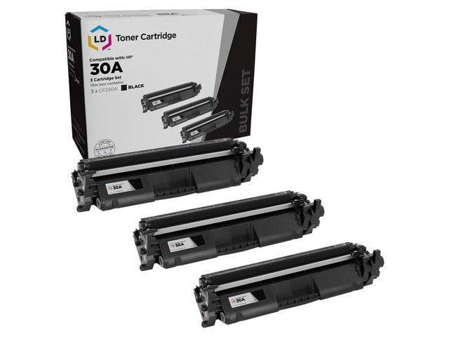 LD Products Compatible Replacements for HP 30A CF230A 30X CF230X Toner Cartridge (Black, 3-Pack) for use in HP Laserjet Pro: M203d, M203dn, M203dw,...