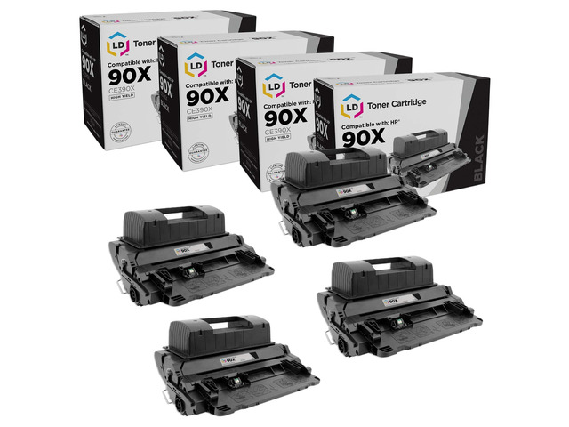 LD Compatible Toner Cartridge Replacement for HP 90X HighYield (Black, 4-Pack)