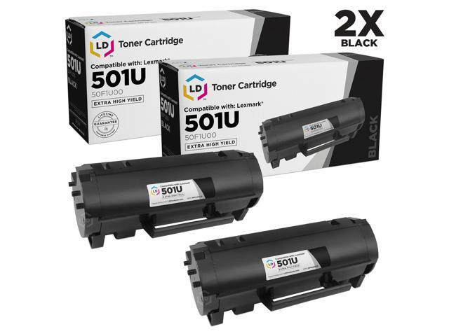 LD Comp Lexmark 50F1U00 501U 2PK Ultra HY Black MS510dn MS610 Series