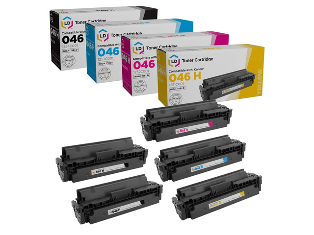 LD Products Compatible Toner Cartridge Replacements for Canon 046H High Yield (2 Black, 1 Cyan, 1 Magenta, 1 Yellow, 5-Pack) for use in ImageCLASS:...