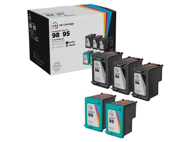 LD Reman Ink Replacements 3x HP 98 C9364WN Black & 2x HP 95 C8766WN Color
