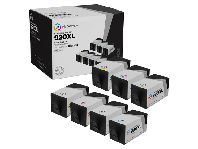 LD Remanufactured Ink Cartridge Replacements for HP 920XL CD975AN High Yield (Black, 7-Pack) Compatible with OfficeJet 6000 6500 6500a 6500a Plus...