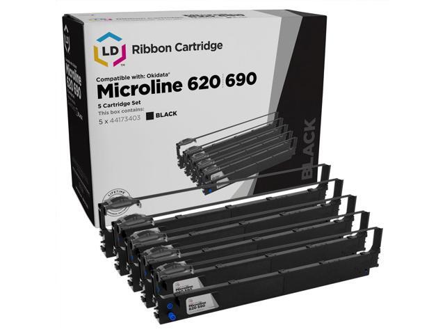 LD Compatible Okidata 44173403 5PK Black Ribbon Cartridges for Microline 620 690