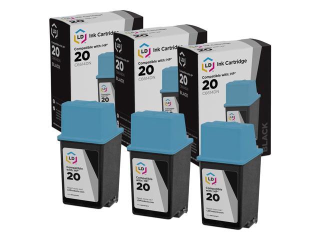 LD Replacement for HP 20 C6614DN 3pk Black Ink Apollo P2100U P2200 P2300U P2500