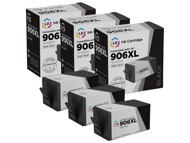 LD Products Compatible Ink Cartridge Replacement for HP 906XL 906 XL T6M18AN 902XL 902 XL Extra High Yield Ink Cartridge (Black, 3-Pack) for...