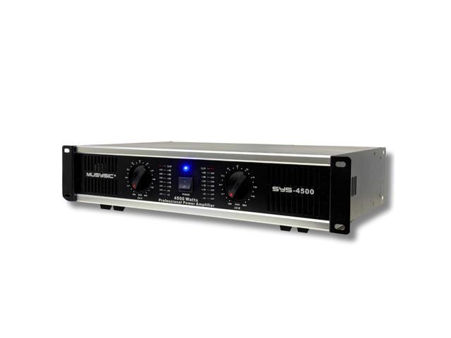 MUSYSIC SYS-4500 Professional 2U Power Amplifier, 4500W Peak, 1100W ×2 @ 4, XLR & 1/4' Inputs, Speakon & Binding Post Outputs, ATR Technology, 2U.
