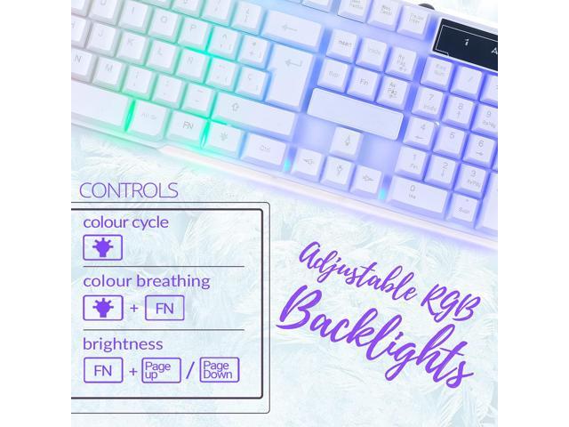 Gaming Keyboard and Mouse and Gaming Headset & Mouse Pad, Wired LED RGB Backlight Bundle for PC Gamers Users - 4 in 1 White Edition Hornet RX-250