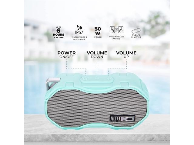 Altec Lansing Baby Boom XL - Waterproof Bluetooth Speaker, Wireless & Portable Speaker for Travel & Outdoor Use, Deep Bass & Loud Sound, 1 Pack, Mint