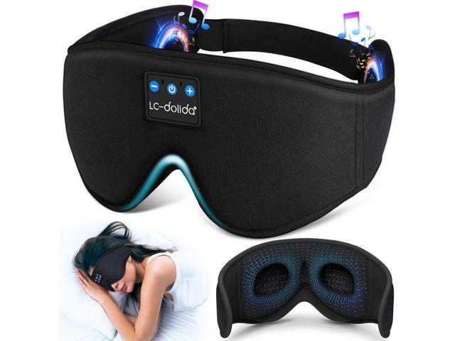 LC-dolida Sleep Headphones, 3D Sleep Mask Bluetooth Wireless Music Eye Mask, Sleeping Headphones for Side Sleepers Sleep Mask with Bluetooth.