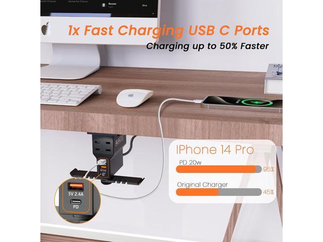 Headset Holder for Desk, Dual Headphone Stand, PC Gaming Headphones Hanger Hook Under Desk with (QC3.0) 3 USB Charging Station & 2 AC Outlet(800W)...