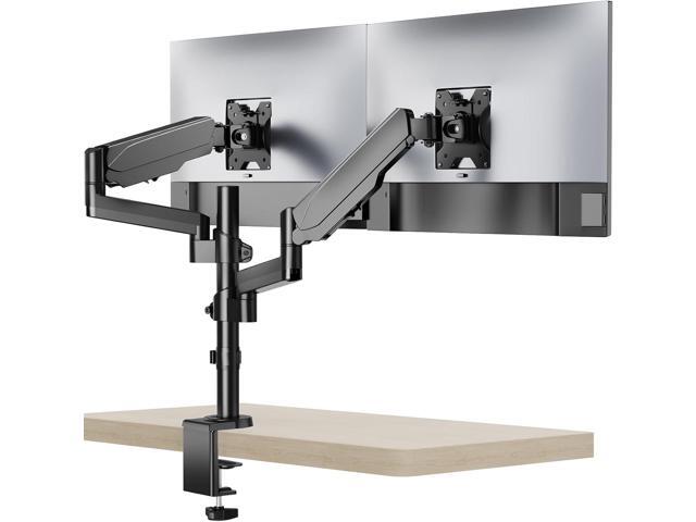 WALI Dual Monitor Mount, 17-32 Inch Adjustable Spring Dual Monitor Arm for Desk Holds Max 17.6 lbs Screens, Swivel Vesa Bracket with C Clamp,...
