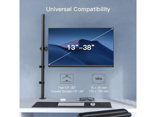 HUANUO Single Monitor Stand Desk Mount, Extra Tall 39 Inch Fully Adjustable Stand Computer Mount for 13-32 In Screen, Ultra Wide Screen to 38In,...