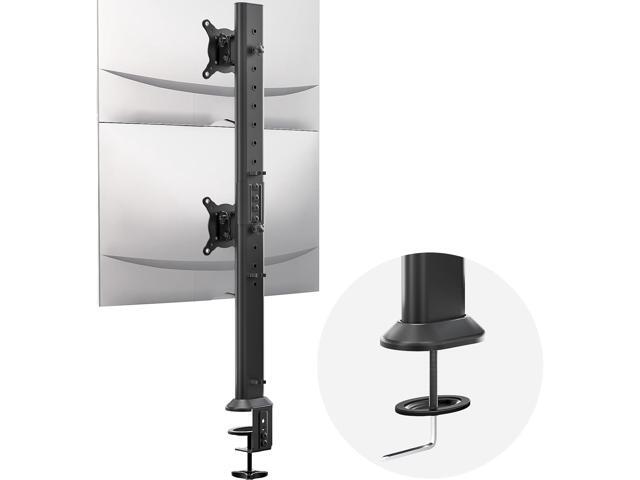 HEMUDU Dual Monitor Articulating Desk Mount Arm Stand - Vertical Stack Screen Supports Two 13 to 34 Inch Computer Monitors with C Clamp