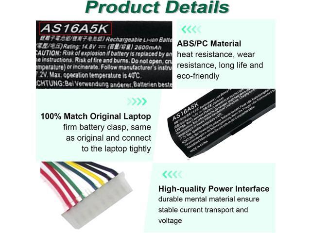 AS16A5K Battery for for Acer Aspire E15 E5-575 E5-575G E5-576 E5-576G N16Q2 E5-575-33BM E5-575-52JF E5-575-54E8 E5-575-54EB E5-575G-53VG...