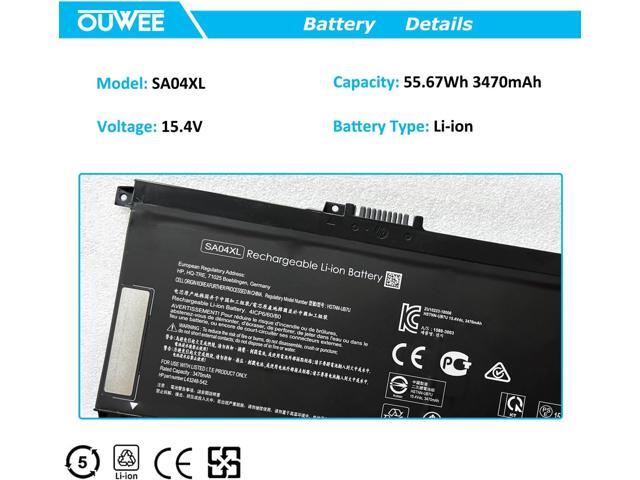 SA04XL Laptop Battery Compatible with HP Envy X360 15-DR 15-DR0010TX Series Notebook HSTNN-OB1F HSTNN-OB1G HSTNN-UB7U L43248-541 L43248-AC1...