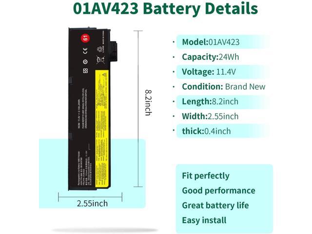 DMKAOLLK 01AV423 01AV424 Battery for Lenovo ThinkPad T480 T470 T580 T570 P51S P52S A485 A475 TP25 Series SB10K97580 SB10K97597 01AV452 01AV422...