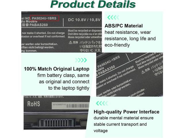 PA5024U-1BRS Battery for Toshiba Satellite S75 P75-A7200 P75-A7100 S855-S5378 S855D-S5148 C75D C875 C850 L800 C55T-A C55-A5220 C55-A5300 C55-A5302...