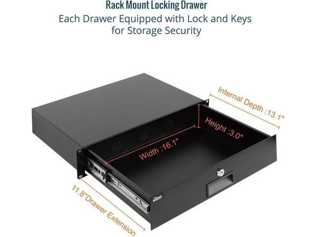 Tecmojo 2U Rack Drawer,Rack Mount Drawer for 19in Network Equipment/Server/AV Rack or Cabinet Enclosure,Sliding and Lockable Server Rack Drawer -...