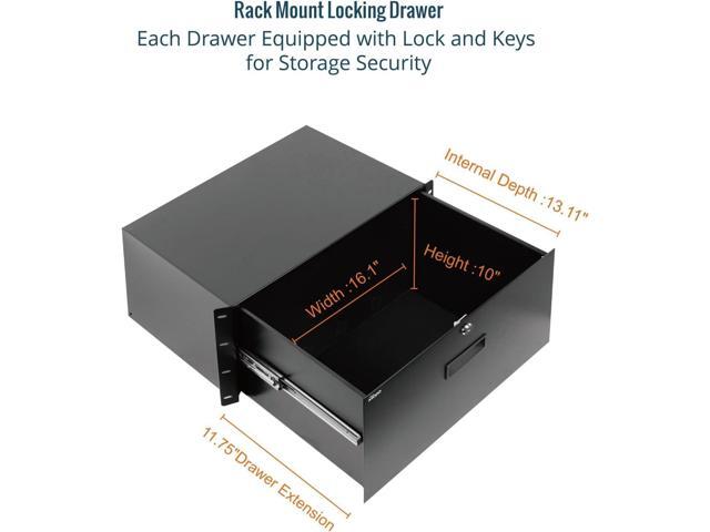 Tecmojo 6U Rack Drawer,Rack Mount Drawer for 19in Network Equipment/Server/AV Rack or Cabinet Enclosure,Sliding and Lockable Server Rack Drawer -...