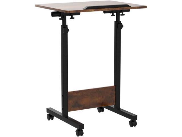 KOUPA Height Adjustable Standing Desk widths16 in Length 24 in, Portable Rolling Mobile Stand Up Table with Wheels, 360 Degree Flip Laptop Computer...