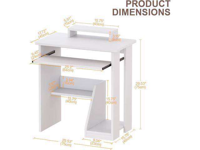 ALISENED Home Office Computer Desk with Monitor Stand Keyboard Tray, 29.5 Inch Study Writing Desk Small PC Laptop Table with Storage Shelves,...