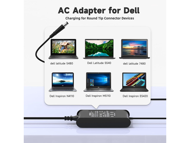 90W 65W Laptop Charger for Dell Latitude E6440 E6400 E6430 E6420 E6410 E6230 E6320 E6220 E6330 E6500 E6510 E6530 E6540 E7240 E7250 E7440 E7450 5480...