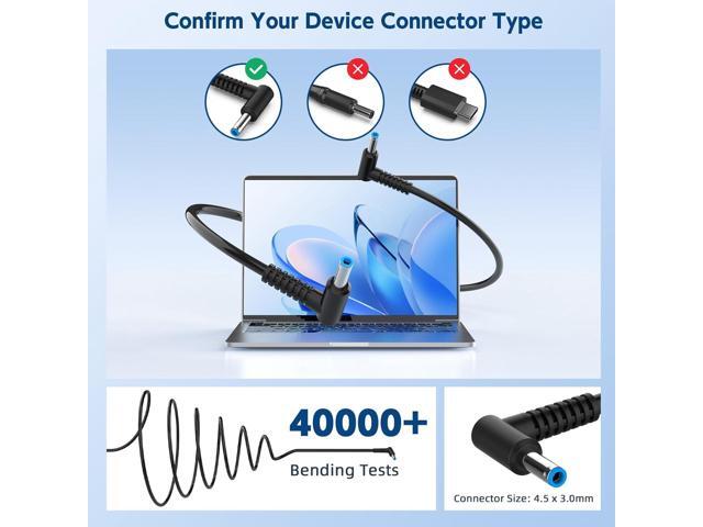 45W Charger for HP Laptop Computer - Fit for HP Pavilion, Stream, ProBook, EliteBook, Spectre, Notebook Series AC Adapter Power Cord (4.5mm x 3.0mm...