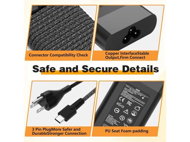 2025 New Slim 65W 45W USB C Laptop Charger for Lenovo Thinkpad X1 Carbon T480 T490 T480s T490s T580 T590 T14 T16, Yoga 7i C740 C940 C930 920 C630...