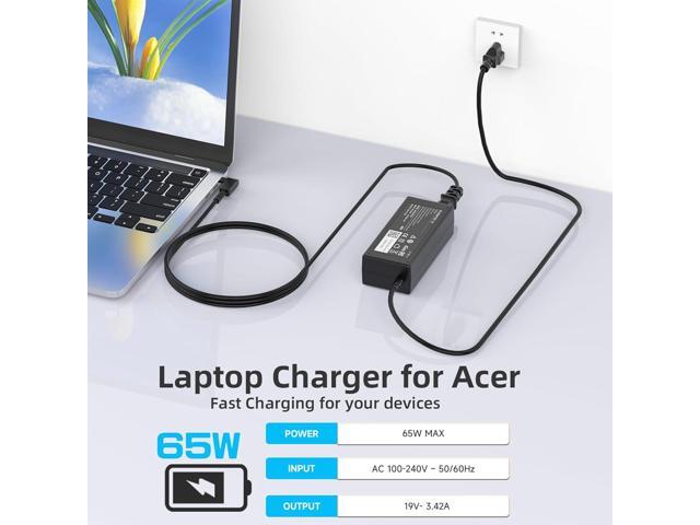 ROLADA 65W Laptop Charger Compatible with Acer ChromeBook 11 13 14 15 R11 N15Q8 N15Q9 N15Q10 CB3 CB5 C720 C720P C731 C738T C740 C810 C730E CB5-571...
