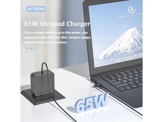 65W Ac Adapter Power Cord for Lenovo IdeaPad 100S 110 110S 120 120S 310 320 330S S340 510 710S, Flex 4 1470 1580 1130 Flex 5 1570 1470 ADL45WCC...