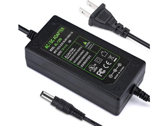 DC 12V 5A Power Supply Adapter, US Plug, 4.6FT Power Cord, AC 100-240V to DC 12V 5A Switching Transformer Jack 5.5mm x 2.5mm for LED Strip, Light,...