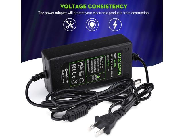 DC 12V 5A Power Supply Adapter, US Plug, 4.6FT Power Cord, AC 100-240V to DC 12V 5A Switching Transformer Jack 5.5mm x 2.5mm for LED Strip, Light,...