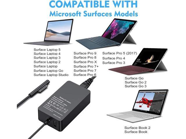 Surface Laptop Pro Charger Power Supply 65W 15V 4A Magnetic Replacement AC Adapter Compatible with Microsoft Surface Pro 3/4/5/6/7/8/9/X...