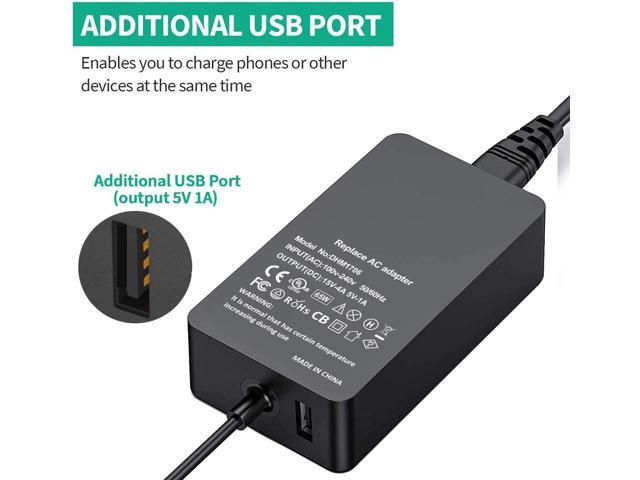 Surface Laptop Pro Charger Power Supply 65W 15V 4A Magnetic Replacement AC Adapter Compatible with Microsoft Surface Pro 3/4/5/6/7/8/9/X...