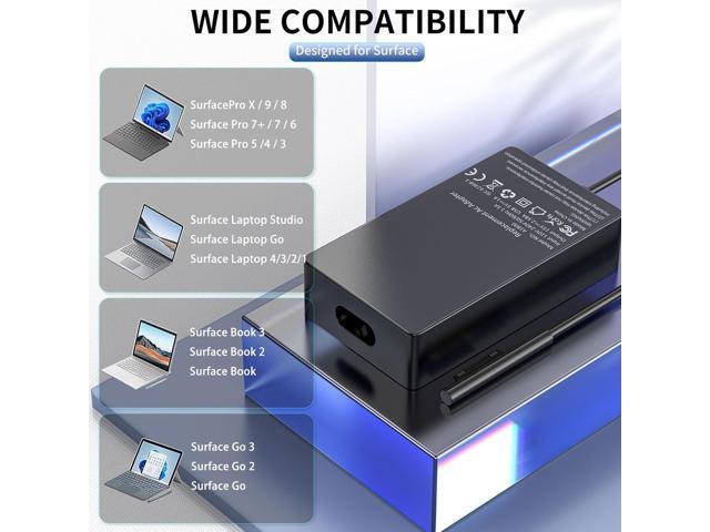 Surface Pro Laptop Charger 65W Power Adapter for Microsoft Surface Pro 3/4/5/6/7/8/9/X, Windows Surface Laptop 6/5/4/3/2/1, Surface Book 3/2/1,...
