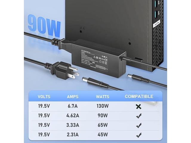 90W Ac Adapter Charger for Dell OptiPlex Micro 9020 7050 7010 7040 7080 7060 7070 5050 5070 5090 5080 5060 3080 3050 3040 3070 3090 3046 MFF...