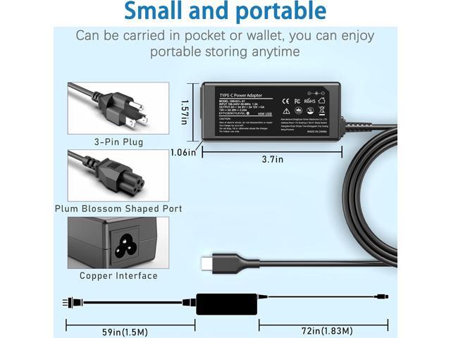 45W USB C Chromebook Charger Replacement for Hp Chromebook X360 11 13 14 14A HP Spectre X360 13 Dell, Lenovo, Acer, Asus, Samsung, Google School...