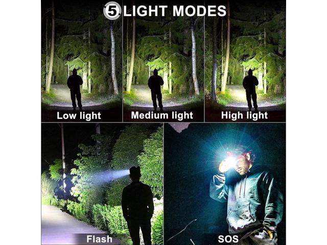 Bud K LED Headlamp USB Rechargeable, Head Lamp XHP70 Super Bright 90000 High Lumen with 5 Modes, Batteries Included, Zoomable, Waterproof Headlight...