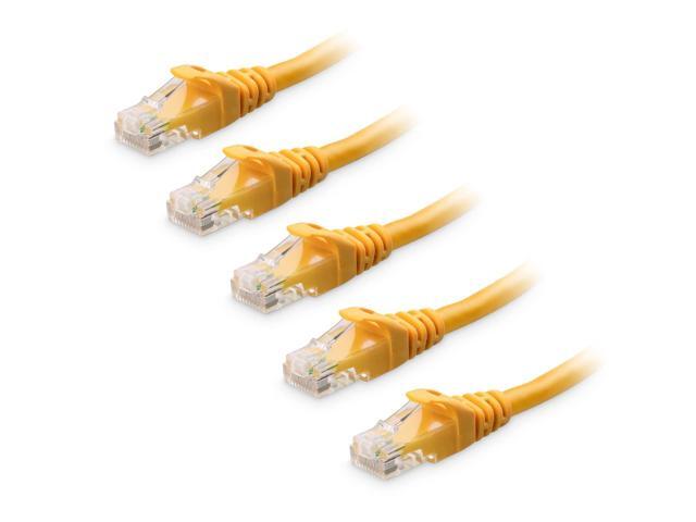 Cable Matters 10Gbps 5-Pack Snagless Short Cat 6 Ethernet Cable - 3ft, Cat 6 Cable, Cat6 Cord, Ethernet Cord, Yellow