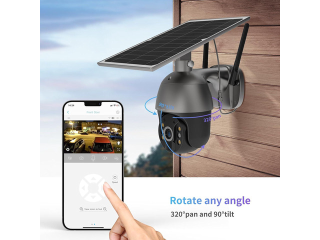 SOLIOM S600 3G/4G LTE Solar Powered Cellular Security Camera Wireless Outdoor, Pan Tilt 360°View Spotlight, 1080p Night Vision, 2 Way Talk, PIR...