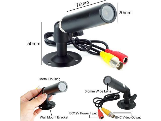 Vanxse CCTV 1/3 CCD 1000TVL HD 3.6mm Mini Bullet Security Camera Indoor Surveillance Camera with Bracket