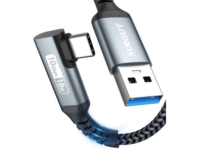 SUNGUY 10Gbps Android Auto USB C Cable 1FT, Right Angle USB C 3.1 Gen 2 Fast Charge CarPlay Cable, Compatible with iPhone 15/15 Pro Max, Samsung.