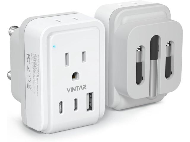 1 Pack South Africa Plug Adapter, VINTAR Foldable Type M Adapter for South Africa with 2 AC Outlets 3 USB Ports(2 USB C), Africa Travel Essentials...