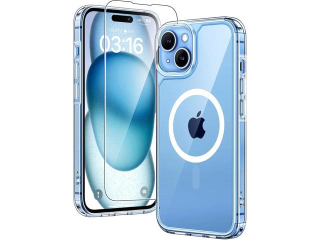 TAURI for iPhone 15 Case, Clear Case Compatible with MagSafe with Screen Protector, 15 FT Military Grade Drop Protection Shockproof Slim Phone Case...