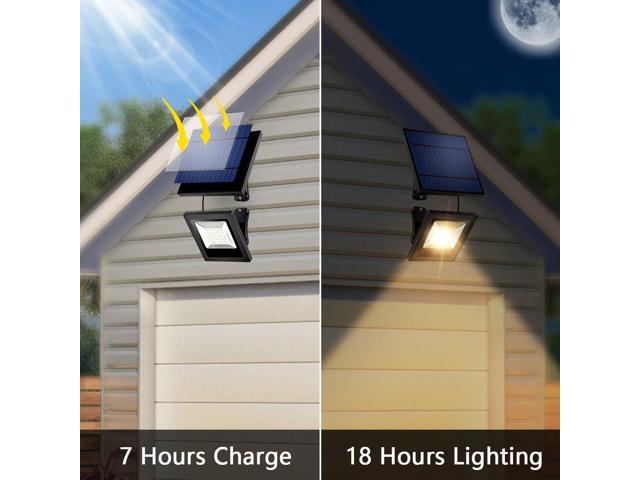 Solar Lights Outdoor with 16FT Cable Dusk to Dawn Solar Flood Lights Waterproof LED 3000K Spot Light for Outside, Garage, Yard, Street, Flag,...