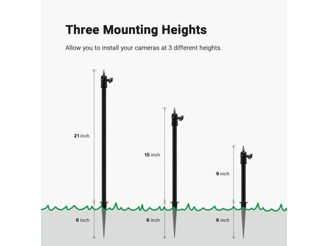 Holicfun Security Camera Ground Stake, Heavy Duty Stand Mount with Adjustable Angle and Height for Ring, Blink, Arlo, Eufy, Wyze, Google Nest,...