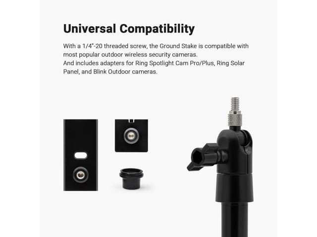 Holicfun Security Camera Ground Stake, Heavy Duty Stand Mount with Adjustable Angle and Height for Ring, Blink, Arlo, Eufy, Wyze, Google Nest,...