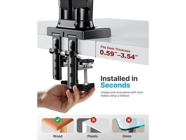 HUANUO Dual Monitor Stand - Full Adjustable Monitor Desk Mount Swivel Vesa Bracket with C Clamp, Grommet Mounting Base for 13 to 32 Inch Computer...